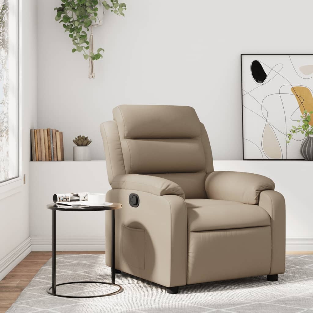 Verstelbare Kunstleren Fauteuil Cappuccino 35% Korting