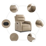 Verstelbare Kunstleren Fauteuil Cappuccino 35% Korting