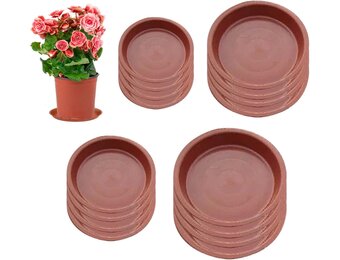 16x Terracotta Plantenonderzetters - 4 Maten - Waterdicht