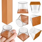 20x Transparante Stoelpootdoppen voor 19-27mm Vierkante Poten | Vloerbescherming