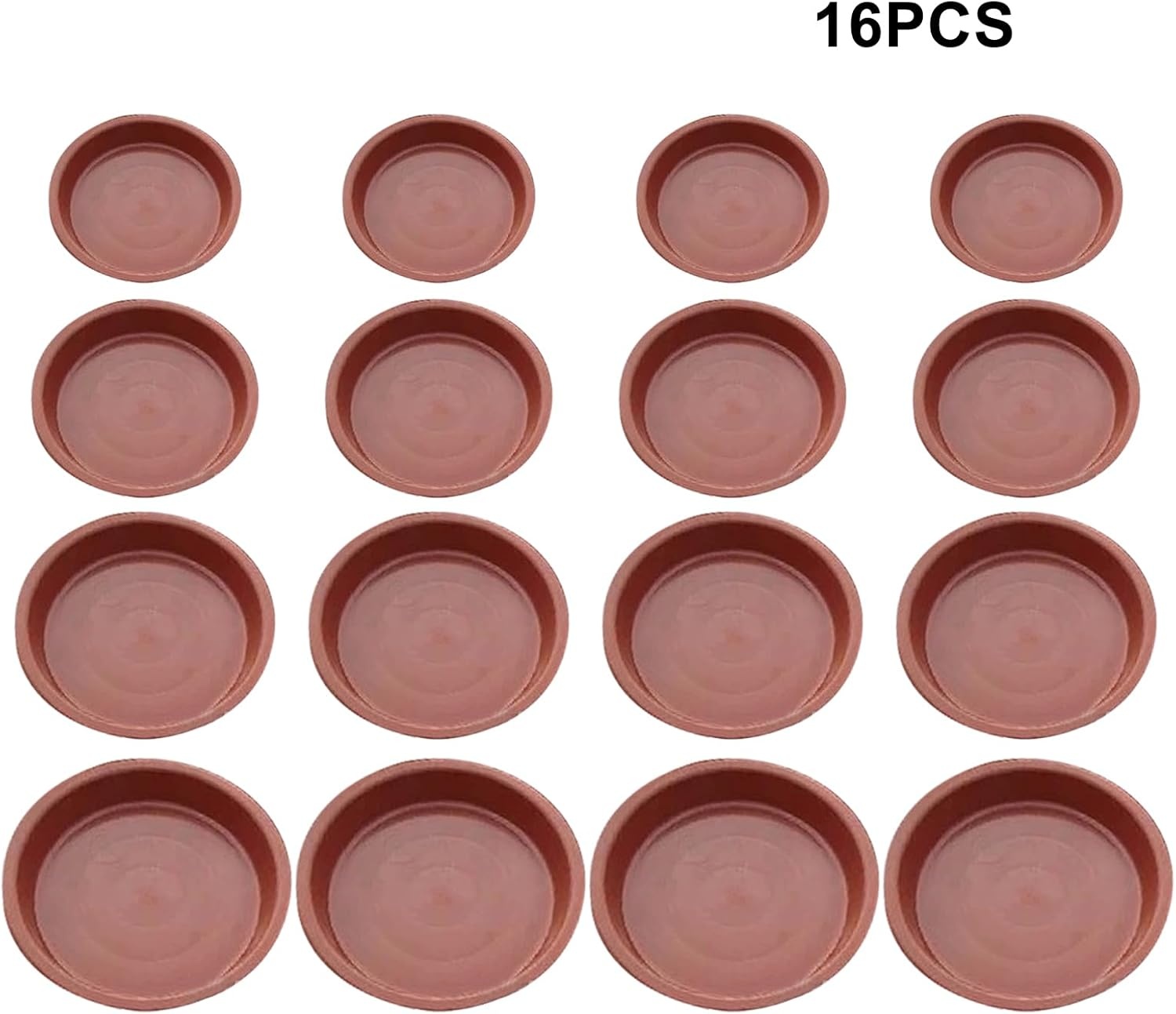 16x Terracotta Plantenonderzetters - 4 Maten - Waterdicht