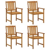 4x VidaXL Tuinstoelen Massief Acaciahout - 60% Korting