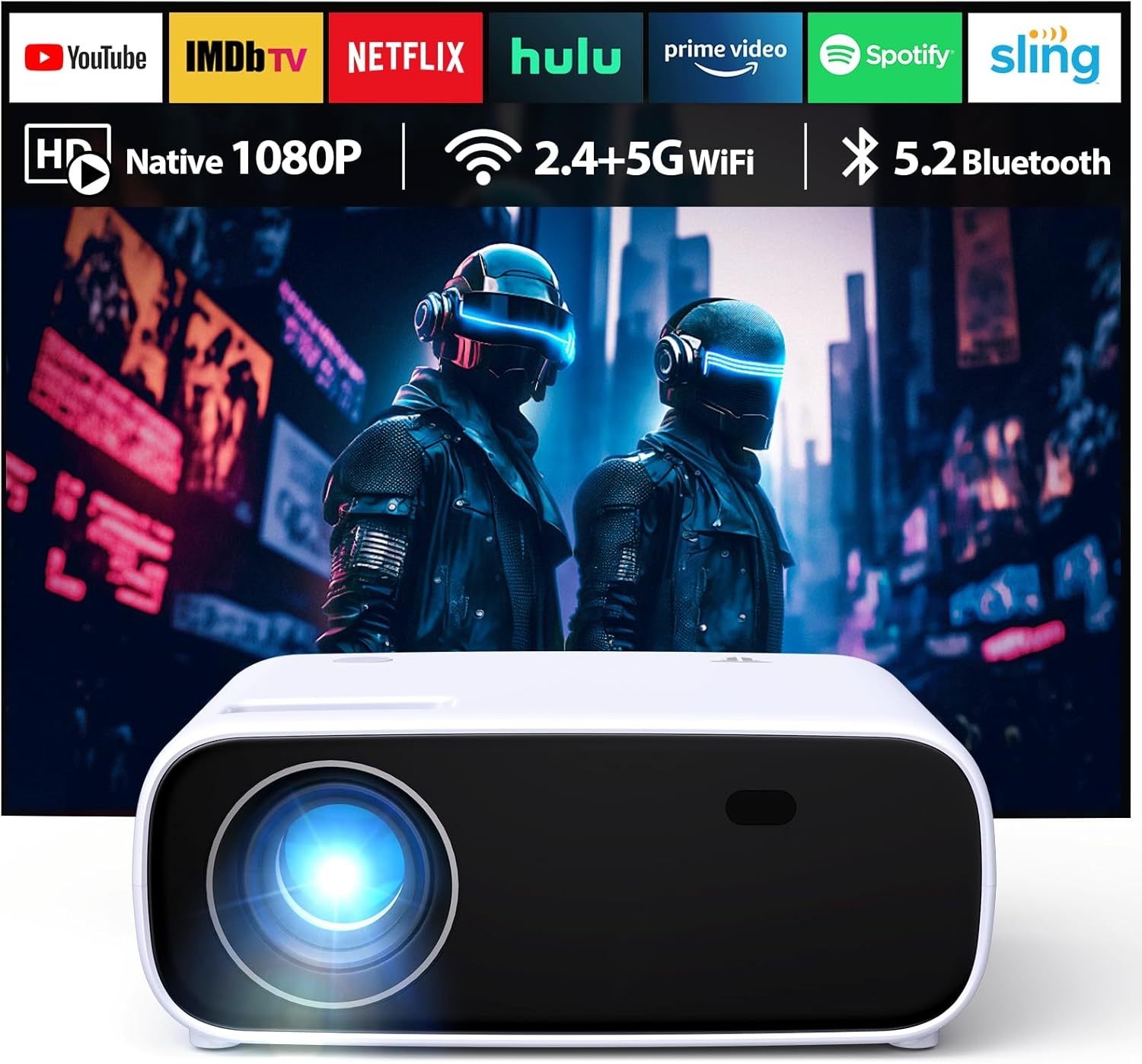 Mini Draagbare Beamer - 1080p Full HD, WiFi/Bluetooth, 29% Korting