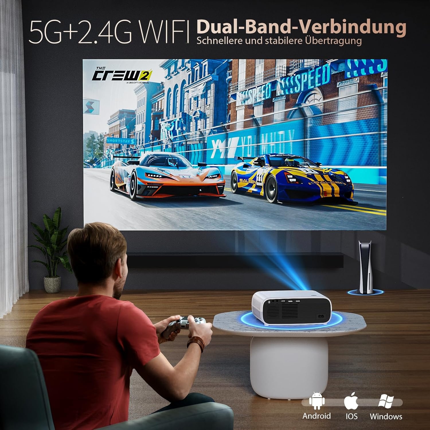 Mini Draagbare Beamer - 1080p Full HD, WiFi/Bluetooth, 29% Korting