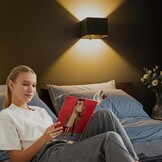 2x LED Wandlamp Zwart - Draadloos & Oplaadbaar met Bewegingsmelder