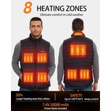 Elektrisch Heren Warmtevest - 20.000 mAh, 8 Zones, 3 Warmtestanden - 29% Korting!