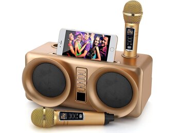 Draagbare Karaokemachine met 2 Microfoons & 360° Geluid - 34% Korting