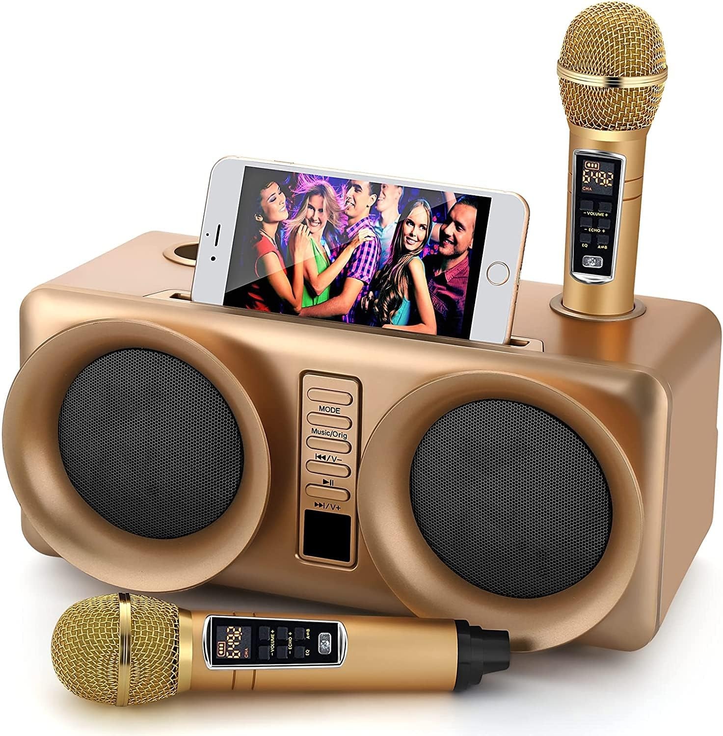 Draagbare Karaokemachine met 2 Microfoons & 360° Geluid - 34% Korting