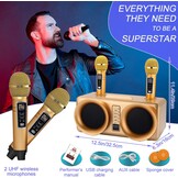 Draagbare Karaokemachine met 2 Microfoons & 360° Geluid - 34% Korting