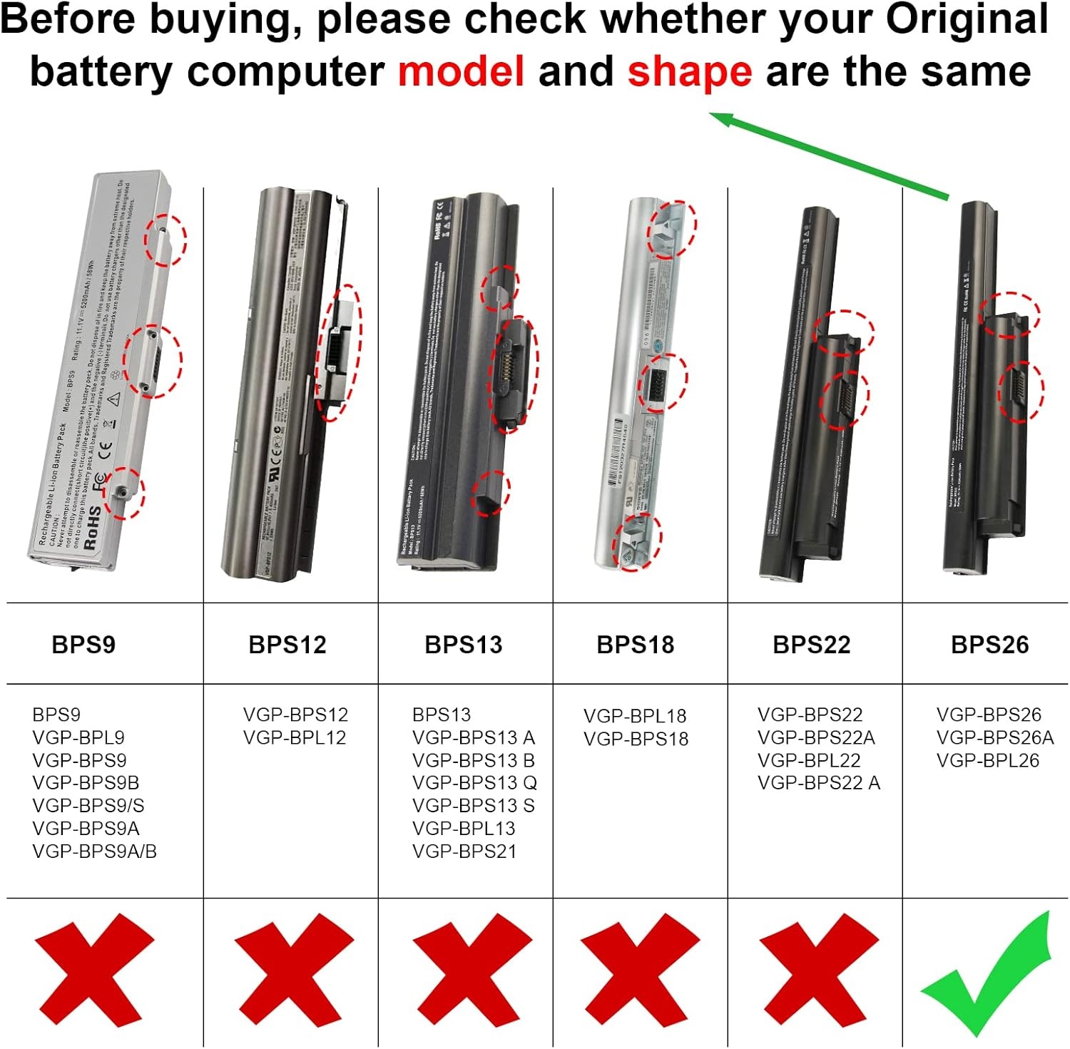 Laptopbatterij Sony VAIO VGP-BPS26 5200mAh Li-Ion - 28% Korting!
