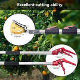 FLORA GUARD Telescopische takkenschaar voor verse takken en takken, 1,4 - 3,05 m, boomzaag met SK5 3D-tanden, werken op verre plaatsen, fruitplukkenschaar voor tuin en buiten