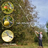 FLORA GUARD Telescopische takkenschaar voor verse takken en takken, 1,4 - 3,05 m, boomzaag met SK5 3D-tanden, werken op verre plaatsen, fruitplukkenschaar voor tuin en buiten