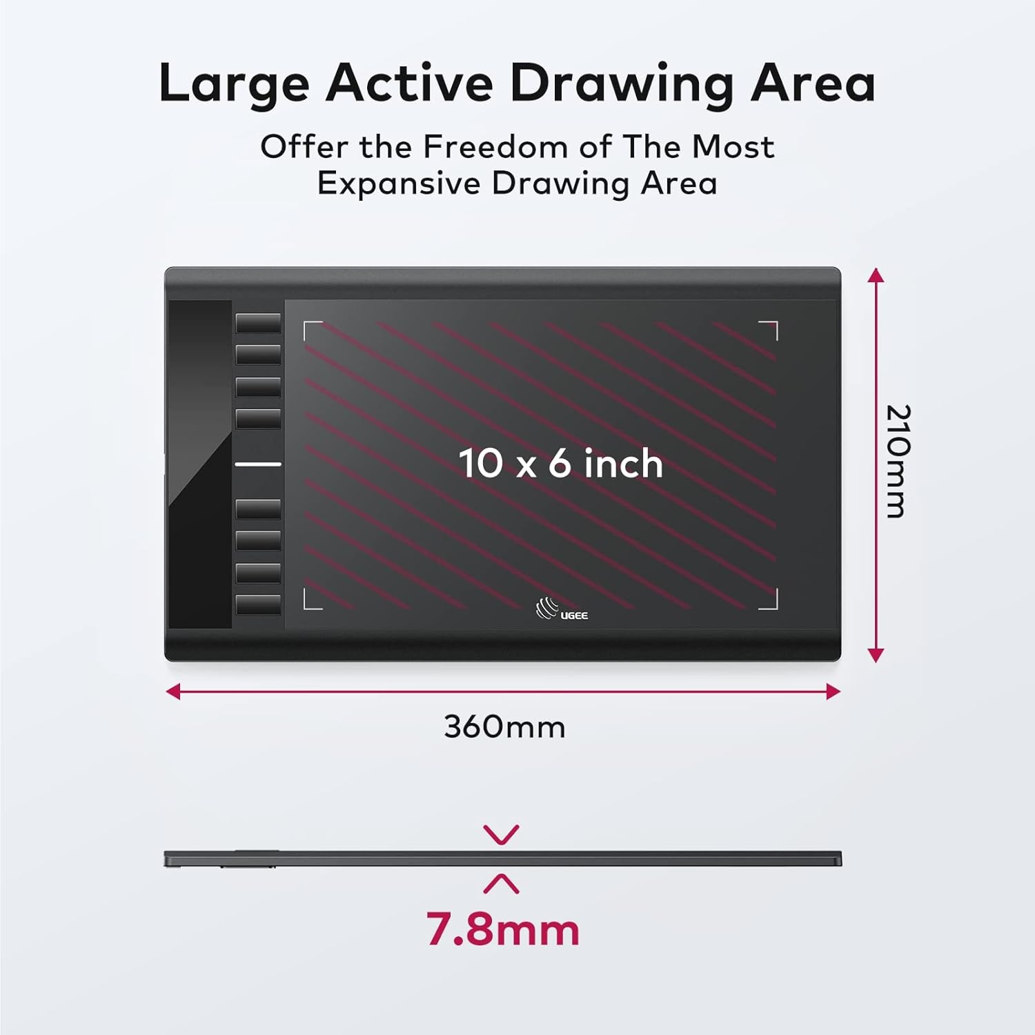 Grafische Tekentablet UGEE M708 - 10x6" met 8192 Drukniveaus (-29%)