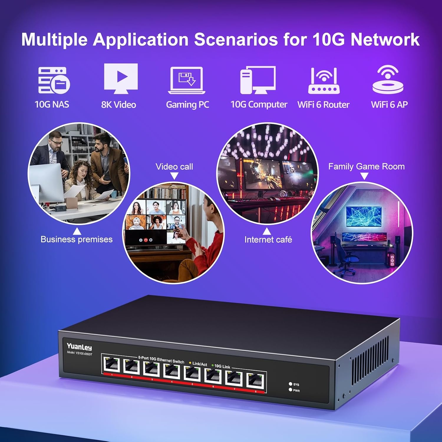 8-Poorts 10G Ethernet Switch - Snel & Betrouwbaar