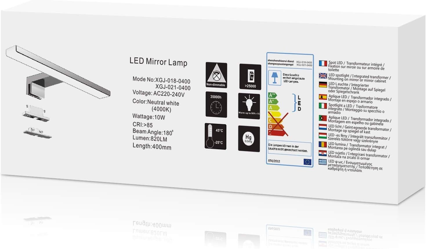 LED Badkamerspiegellamp 40cm Koelwit - 33% Korting!