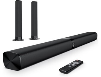 Soundbar voor TV/PC/Beamer - Deelbaar 2-in-1 Stereo met 3 EQ Modi & Bluetooth 5.3