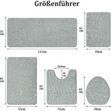 5-delige Badmatten Set Lichtgrijs - Memory Foam, Antislip