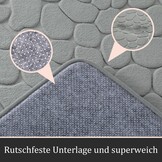 5-delige Badmatten Set Lichtgrijs - Memory Foam, Antislip