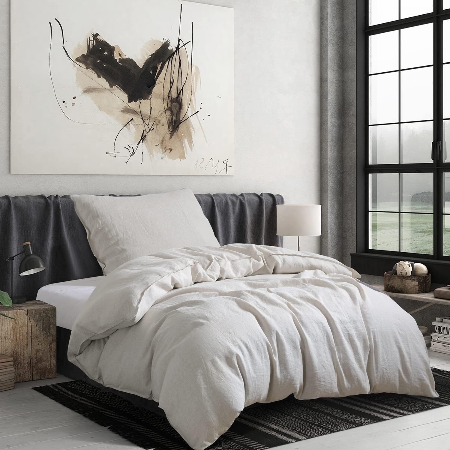100% Linnen Dekbedovertrekset Stonewashed Linnenkleur 2-delig - 35% Korting