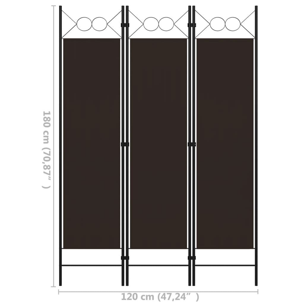 Kamerscherm 120x180cm Bruin - 3 Panelen, 33% Korting