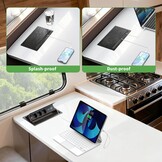 Intrekbare stekkerdoos met 3 stopcontacten & 4 USB-poorten - Zwart
