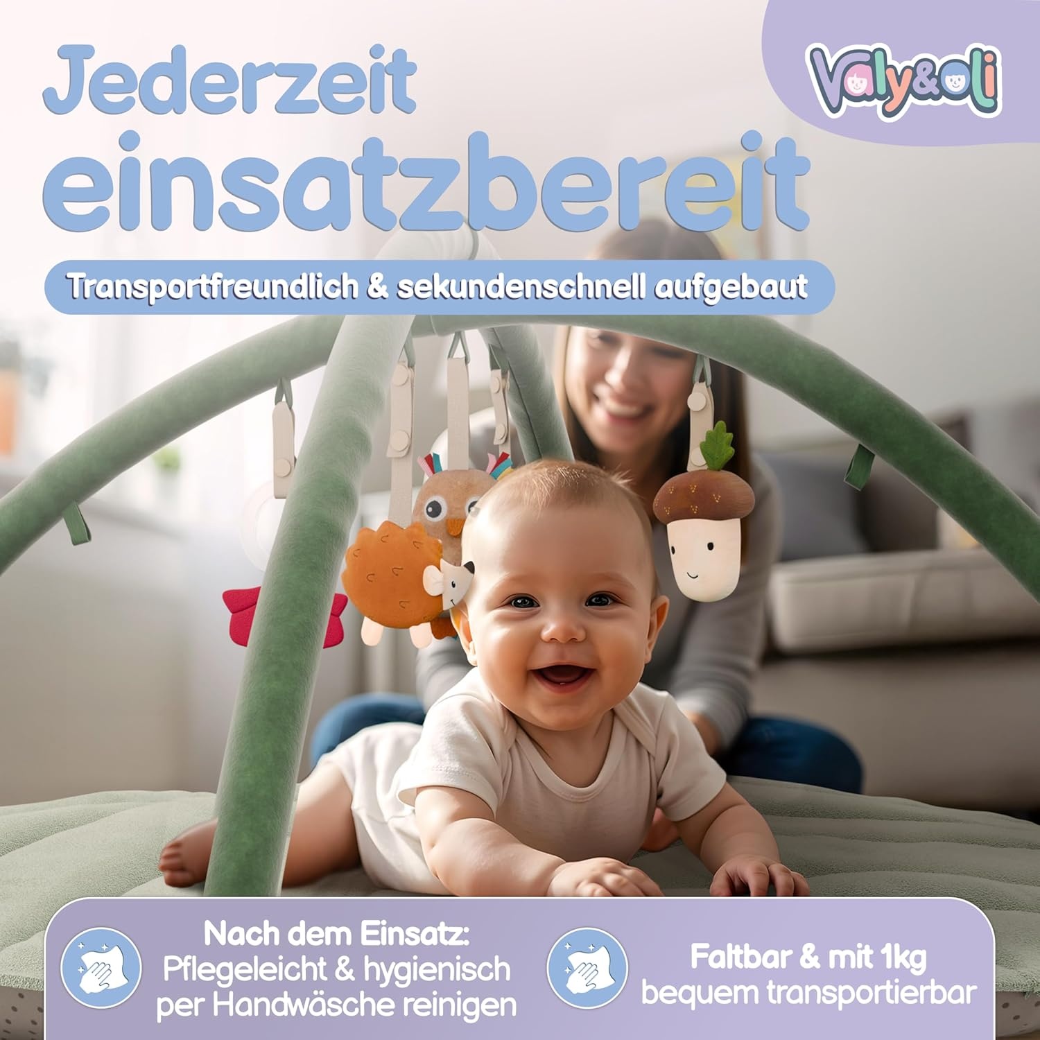 XXL Babyspeelmat met speelboog - Vanaf geboorte, groen