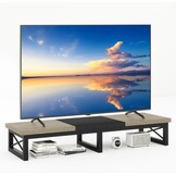 TV-standaard 114 cm breed | 2 Opbergvakken | Greige Zwart | 29% Korting