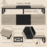 TV-standaard 114 cm breed | 2 Opbergvakken | Greige Zwart | 29% Korting