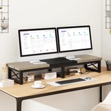 TV-standaard 114 cm breed | 2 Opbergvakken | Greige Zwart | 29% Korting
