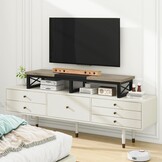 TV-standaard 114 cm breed | 2 Opbergvakken | Greige Zwart | 29% Korting