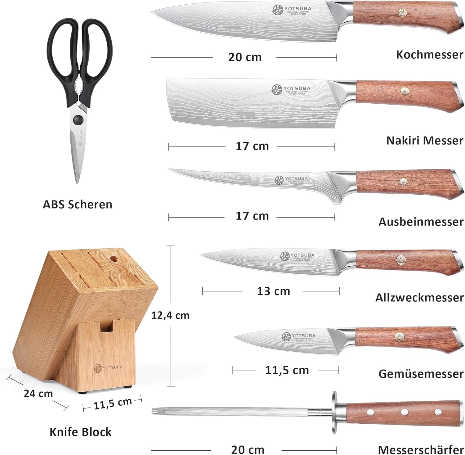 8-delige Messenset Gesmeed | Roestvrij Staal, 35% Korting