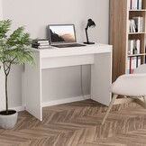 Wit Bureau Bewerkt Hout 90x40x72 cm - 33% Korting!