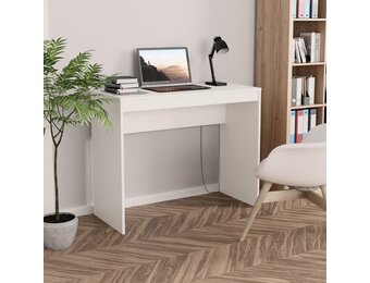 Wit Bureau Bewerkt Hout 90x40x72 cm - 33% Korting!