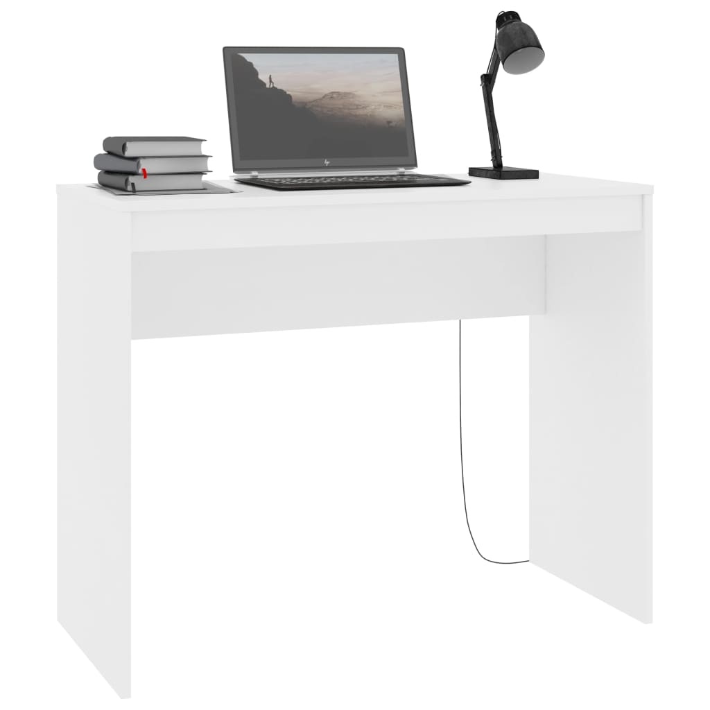 Wit Bureau Bewerkt Hout 90x40x72 cm - 33% Korting!