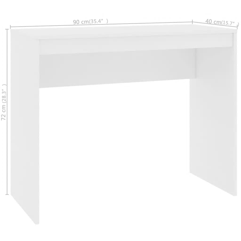 Wit Bureau Bewerkt Hout 90x40x72 cm - 33% Korting!