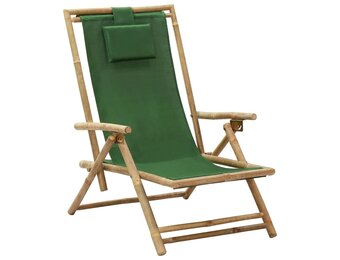 Verstelbare Relaxstoel Bamboe Groen - 34% Korting