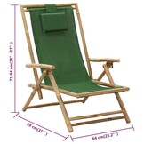 Verstelbare Relaxstoel Bamboe Groen - 34% Korting
