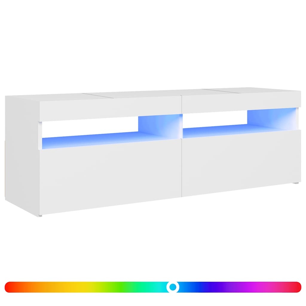 TV-meubel met LED-verlichting 120cm Wit - 34% Korting