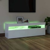 TV-meubel met LED-verlichting 120cm Wit - 34% Korting