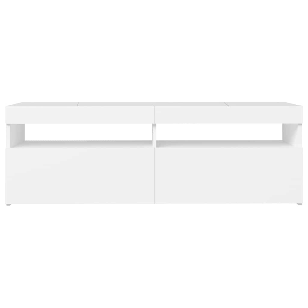 TV-meubel met LED-verlichting 120cm Wit - 34% Korting