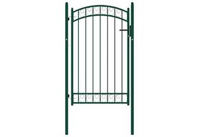 Groene Stalen Poort met Gebogen Bovenkant - 35% Korting