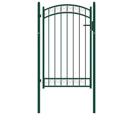 Groene Stalen Poort met Gebogen Bovenkant - 35% Korting