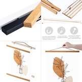 Houten Posterhanger Teak 21 cm | Magnetisch & Schadevrij