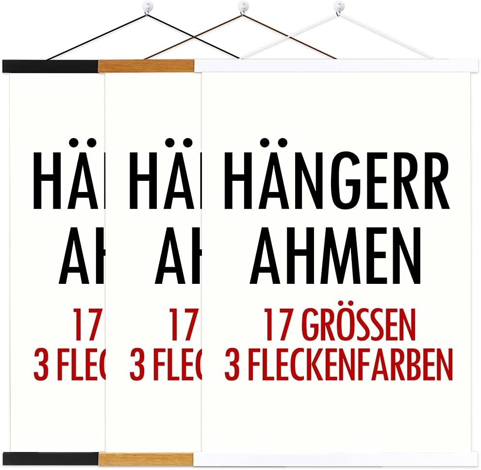 Houten Posterhanger Teak 21 cm | Magnetisch & Schadevrij