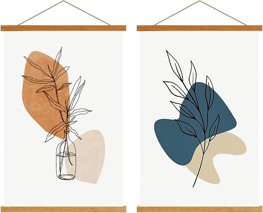 Houten Posterhanger Teak 21 cm | Magnetisch & Schadevrij
