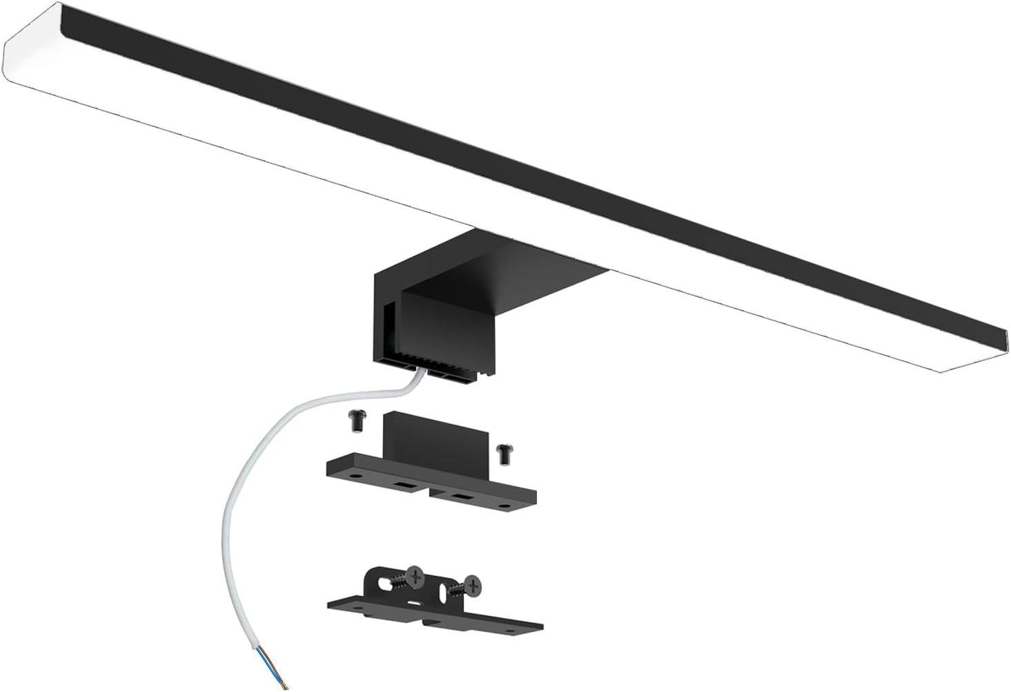 Zwarte LED Badkamerspiegellamp 40cm - Neutraal Wit & Waterdicht (28% Korting)