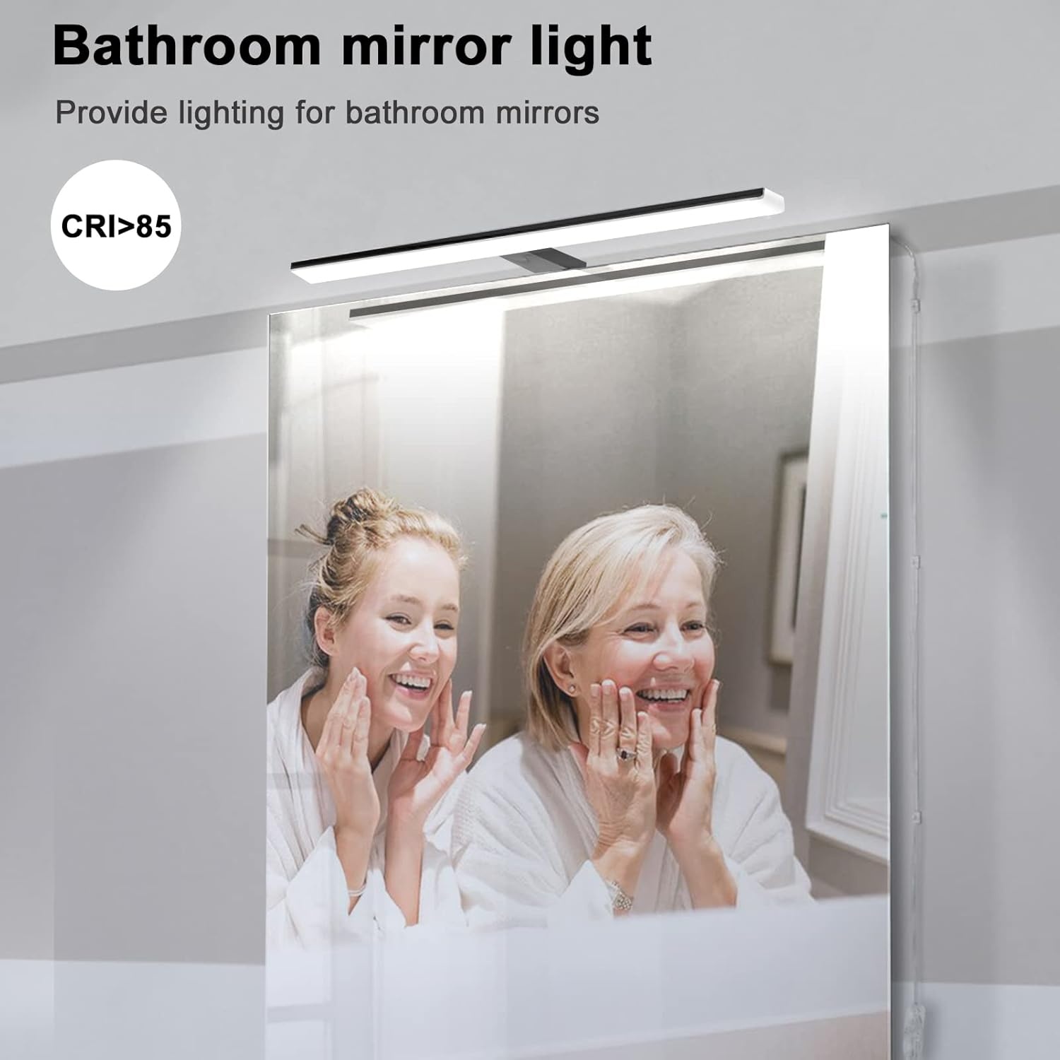 Zwarte LED Badkamerspiegellamp 40cm - Neutraal Wit & Waterdicht (28% Korting)