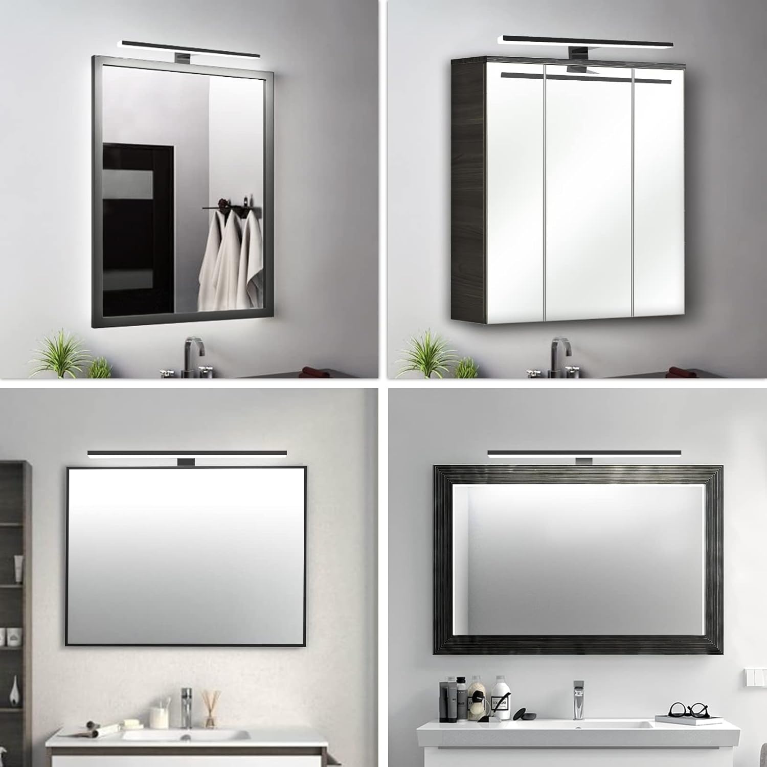 Zwarte LED Badkamerspiegellamp 40cm - Neutraal Wit & Waterdicht (28% Korting)