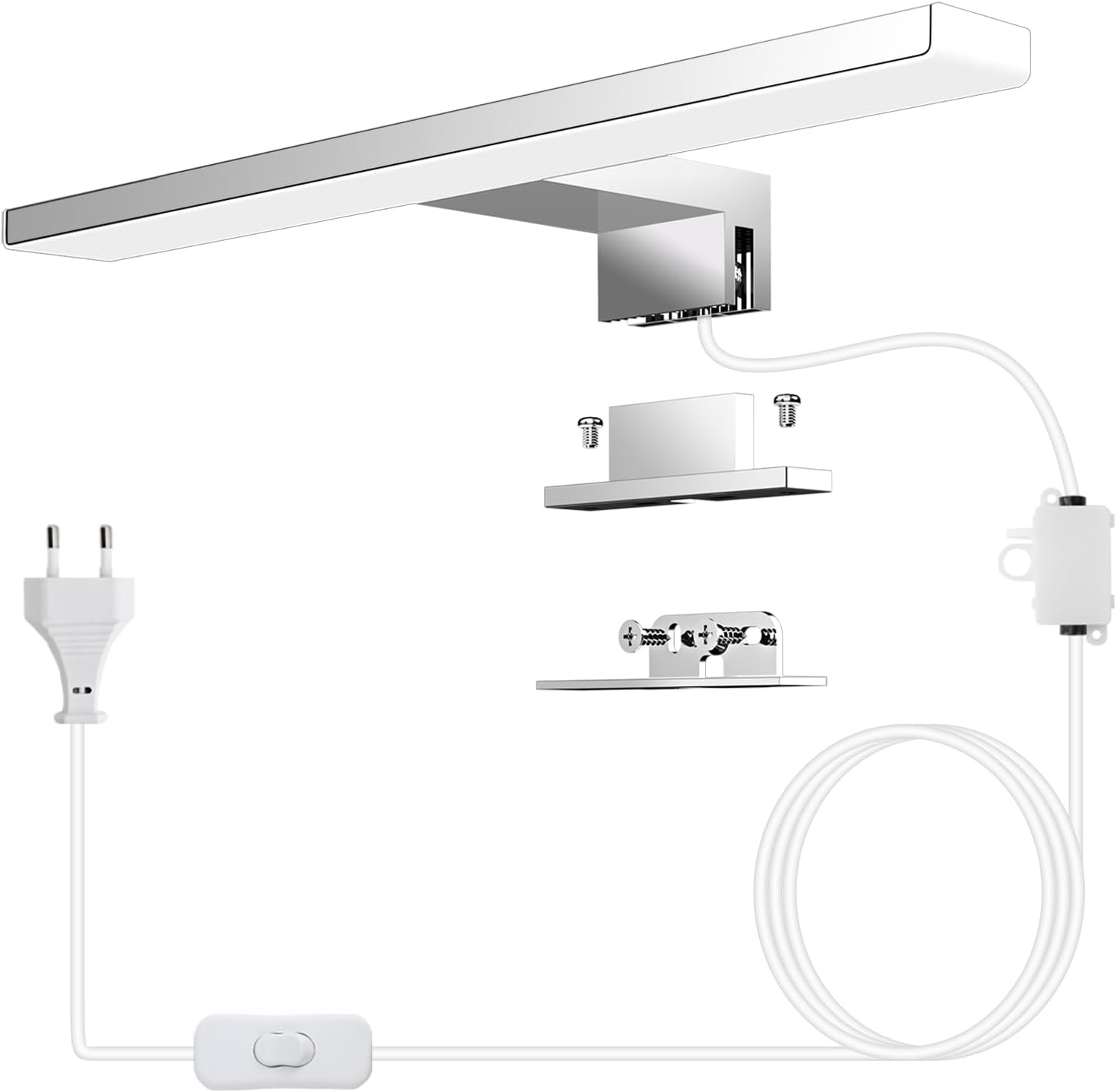 Zwarte LED Badkamerspiegellamp 40cm - Neutraal Wit & Waterdicht (28% Korting)