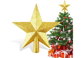 Gouden Ster Kerstboompiek Kunststof 20 cm - 72% Korting!